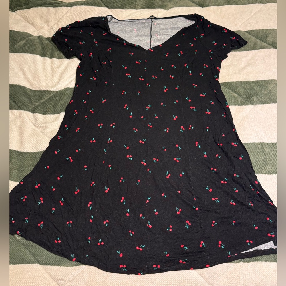 George Black Cherry Print Women's Mini Dress